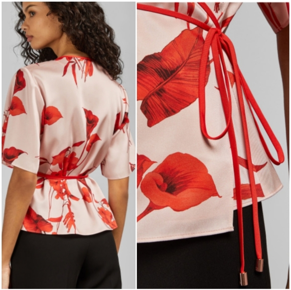 🍒NWT🍒 TED BAKER SUMMER WRAP TOP - Picture 5 of 5